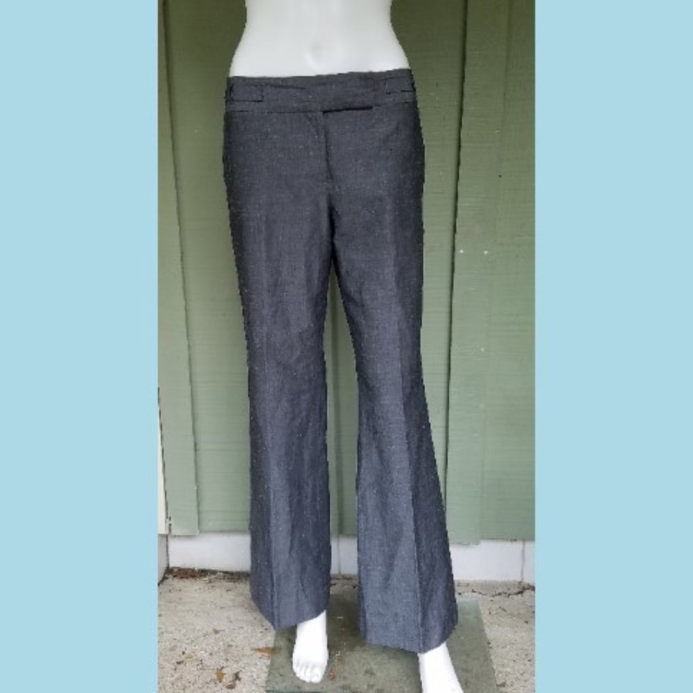 ANN TAYLOR Gray Summer Pantsuit Pants Suit 2 - Picture 2 of 5